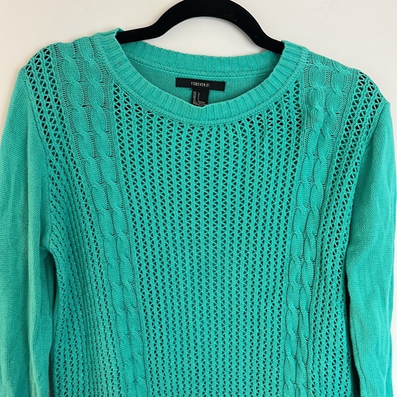 Forever21 Teal Sweater Size Large - Picture 2 of 4